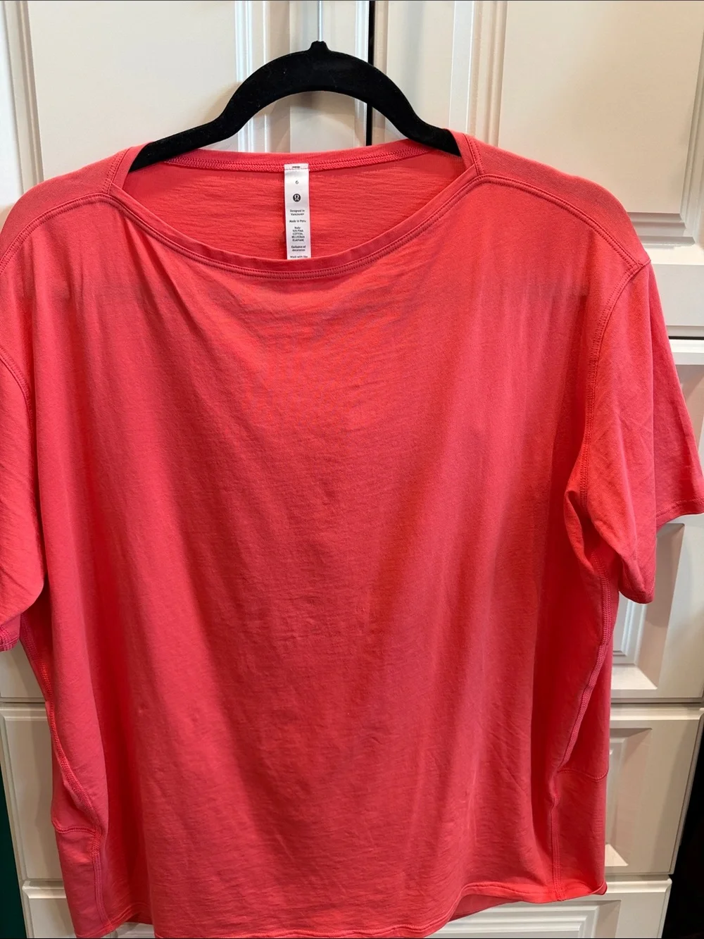 lululemon athletica Coral Pink Short Sleeve Track Top